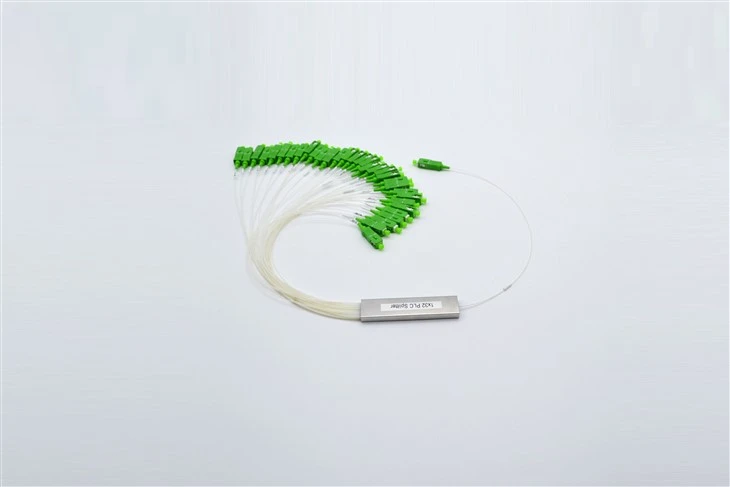 1X32 PLC Fibre Splitter, Steel Tib, Bare Fibre 250μm, SC APC, Singlemode